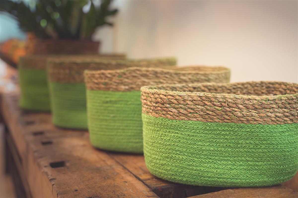 Ordnungskorb Hogla / Jute, grün