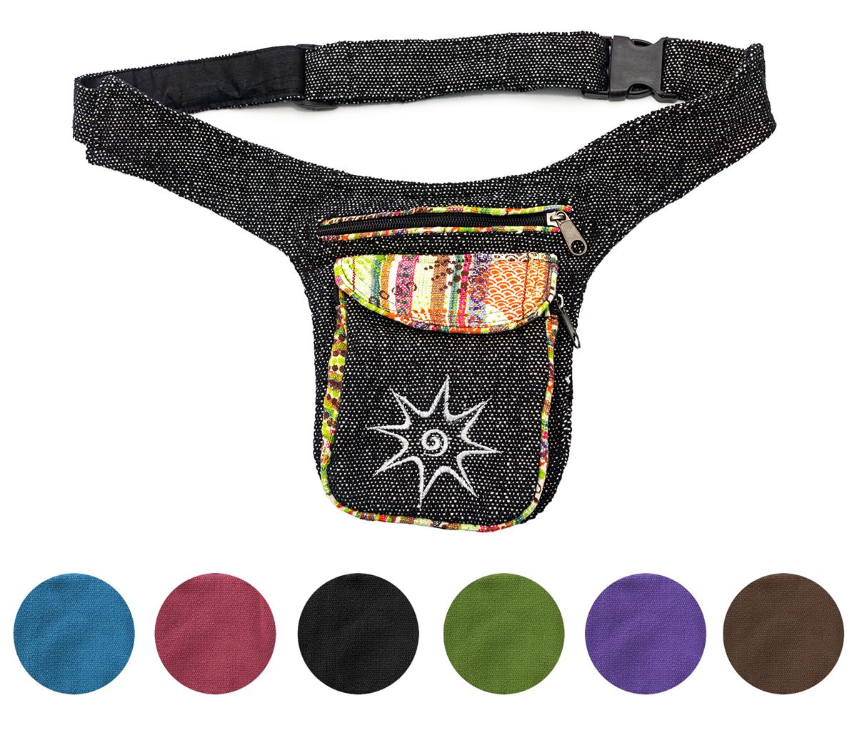 Hüfttasche mit buntem Muster, verschiedene Farben